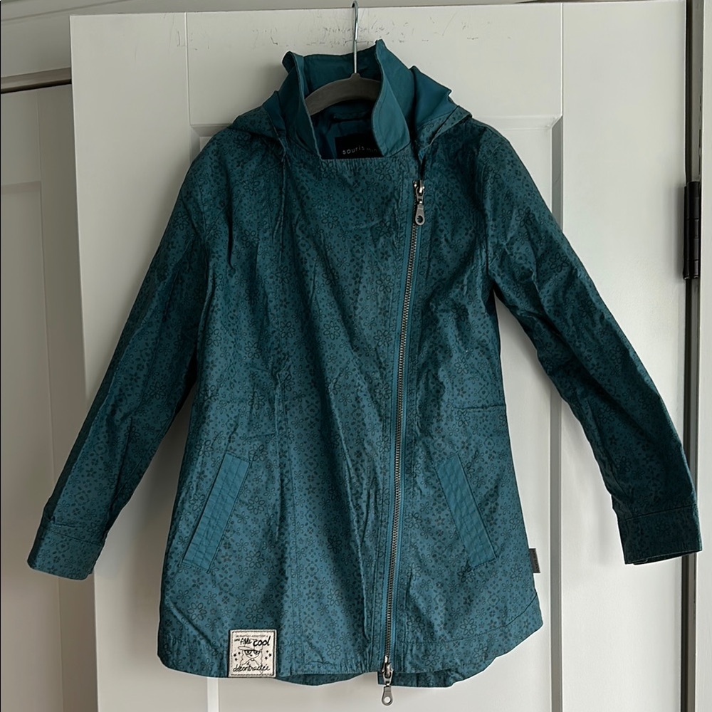 Souris Mini size 6 Dark Teal Raincoat with hood